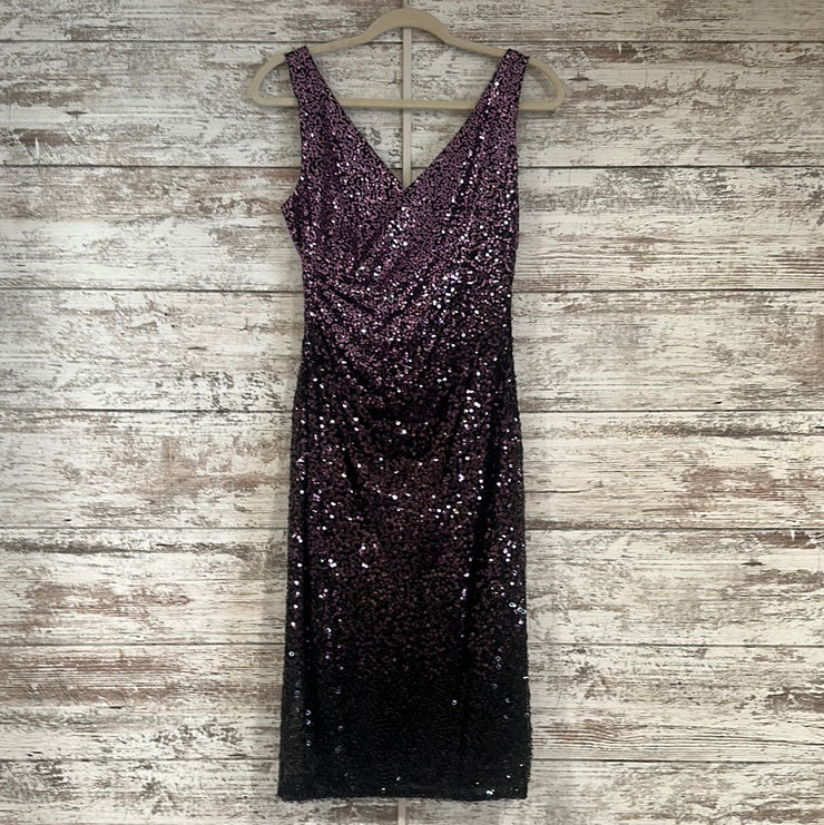 PURPLE SEQUIN SHORT DRESS $389