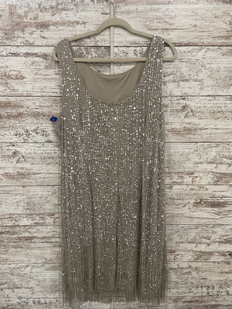 TAN BEADED SHORT DRESS (NEW)
