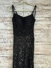 BLACK SPARKLY SEQUIN LONG DRES