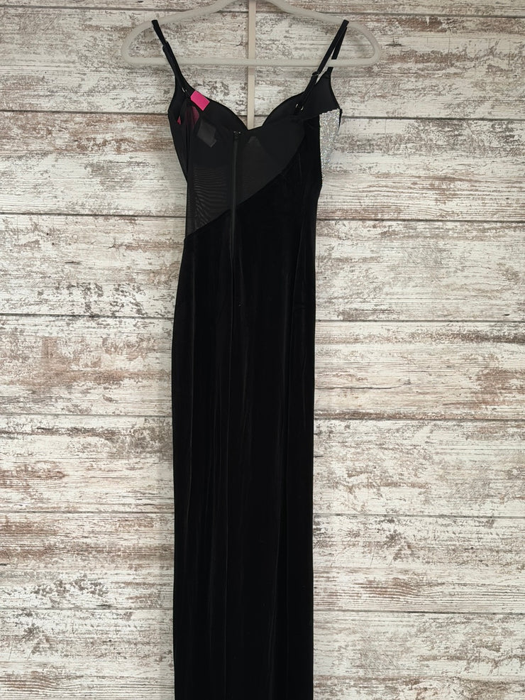 BLACK/RHINESTONE LONG DRESS