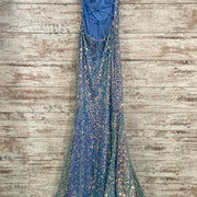 BLUE SEQUIN MERMAID GOWN