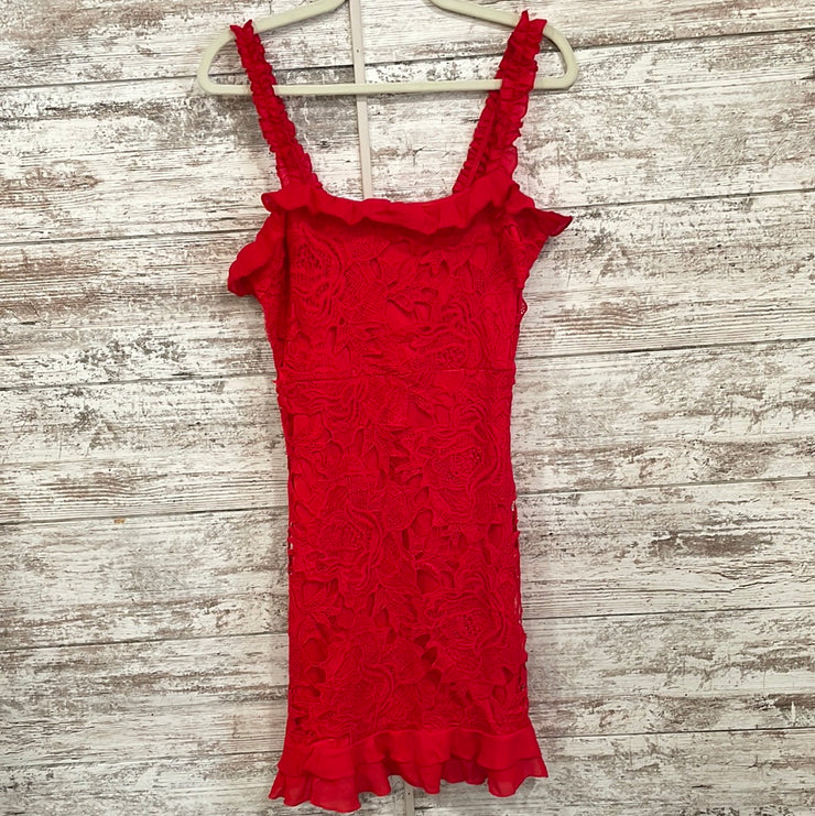 RED LACE SHORT DRESS