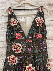 BLACK/FLORAL A LINE GOWN $850