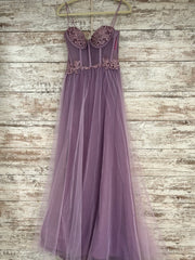PURPLE SPARKLY A LINE GOWN-NEW