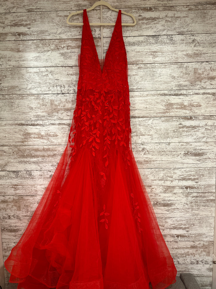 RED/FLORAL MERMAID GOWN (NEW)