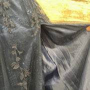 NAVY/FLORAL A LINE GOWN