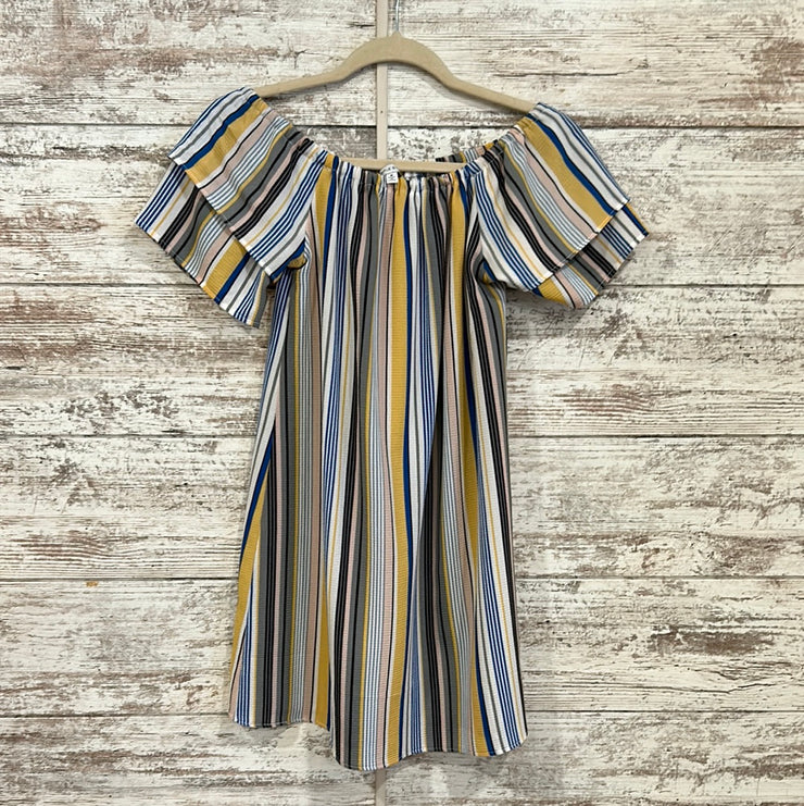 WHITE/COLORFUL STRIPED TOP