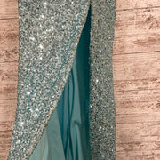 BLUE SEQUIN LONG DRESS