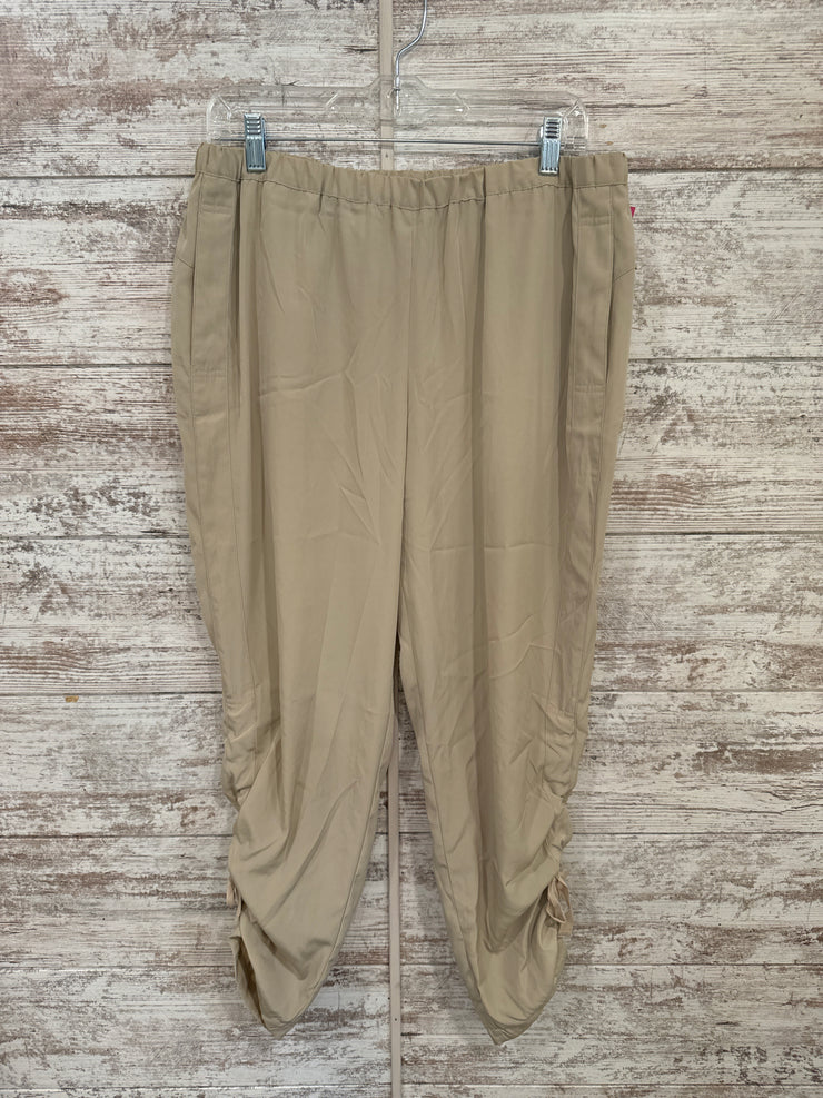TAN TIE UP CROP PANTS $89