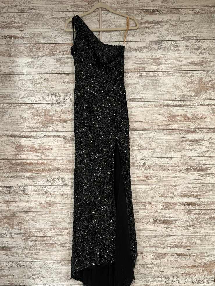 BLACK FULL SEQUIN LONG DRESS