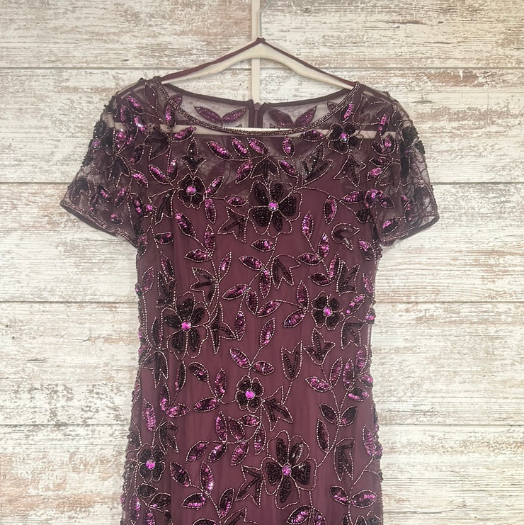 PURPLE SEQUIN LONG EVENING GOW