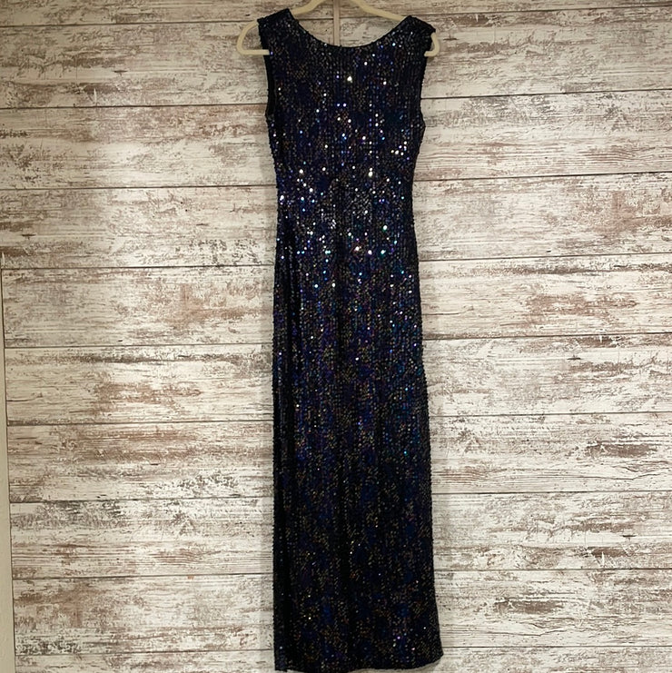 BLACK FULL SEQUIN LONG DRESS