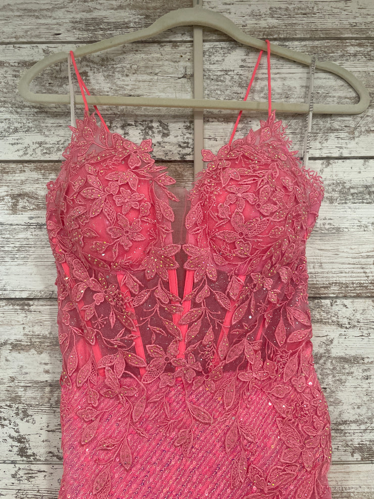 PINK/FLORAL LONG DRESS (NEW)