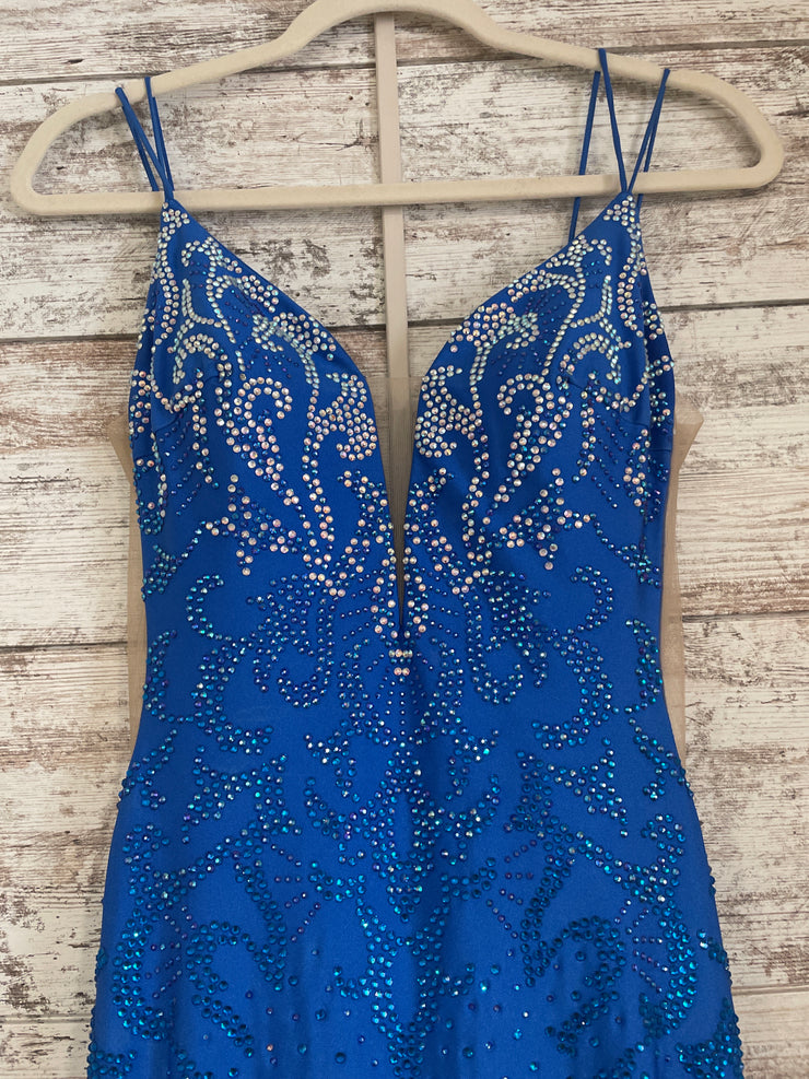 ROYAL BLUE SPARKLY LONG DRESS