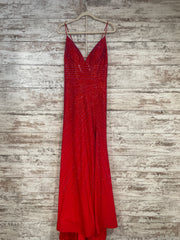 RED SPARKLY LONG DRESS
