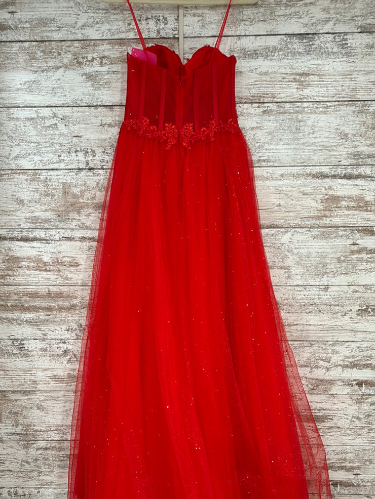 RED SPARKLY A LINE GOWN (NEW)