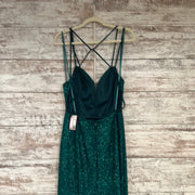 GREEN SPARKLY LONG DRESS-NEW