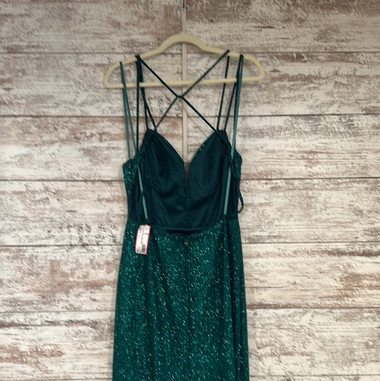 GREEN SPARKLY LONG DRESS-NEW