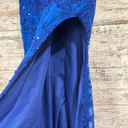 ROYAL BLUE/FLORAL MERMAID GOWN