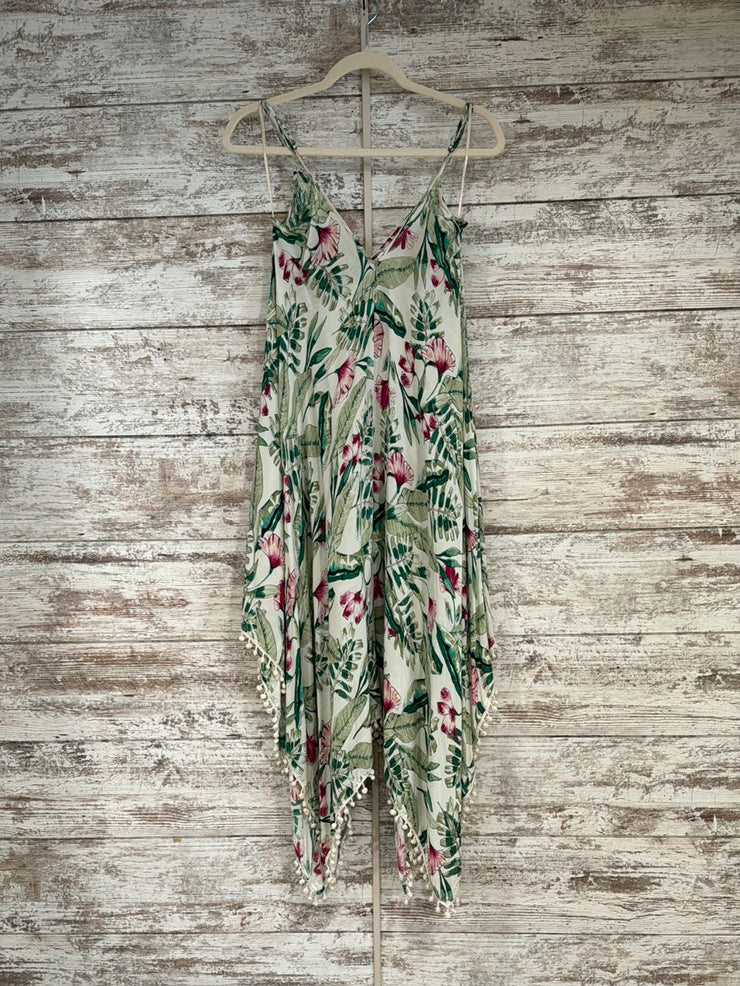 WHITE/FLORAL SLEEVELESS DRESS