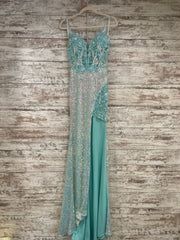 AQUA SPARKLY LONG DRESS (NEW)