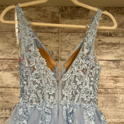 BLUE RUFFLED PRINCESS GOWN