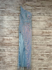 BLUE SPARKLY LONG EVENING GOWN