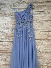 BLUE/FLORAL A LINE GOWN (NEW)