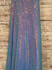 BLUE SPARKLY A LINE GOWN