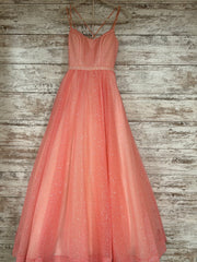 PINK SPARKLY A LINE GOWN