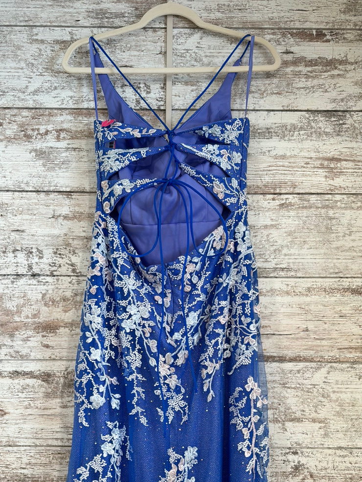 BLUE/WHITE FLORAL LONG DRESS