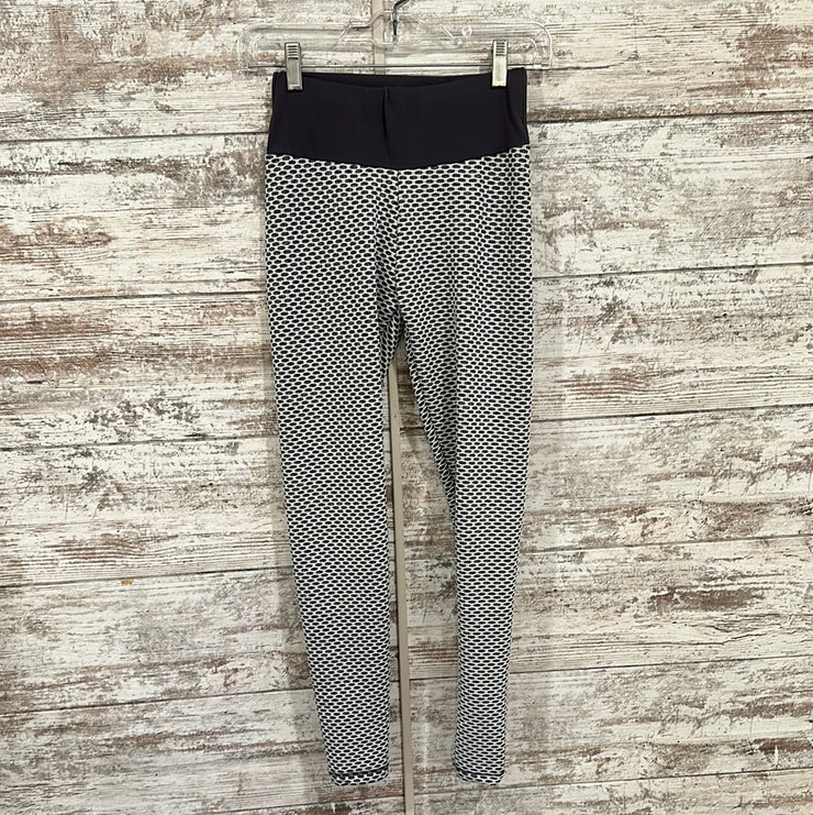 GRAY/WHITE STRETCH LEGGINGS