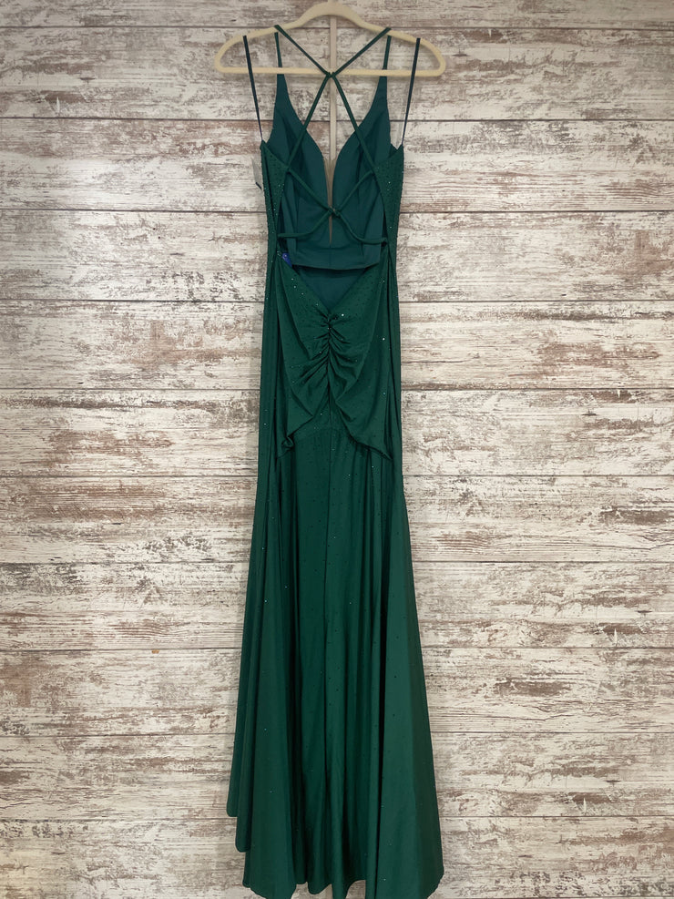 GREEN HOT STONE LONG DRESS-NEW