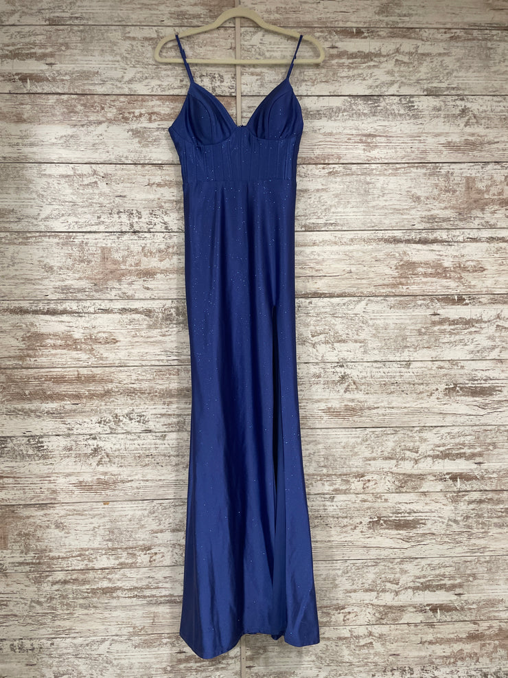 ROYAL BLUE SPARKLY LONG DRESS