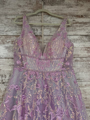 LAVENDER SPARKLY A LINE GOWN