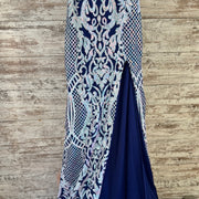 NAVY COLORFUL SPARKLY LONG DRE