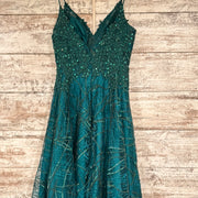 GREEN A LINE GOWN