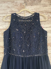 NAVY SPARKLY TOP LONG DRESS
