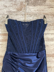 NAVY LONG EVENING GOWN