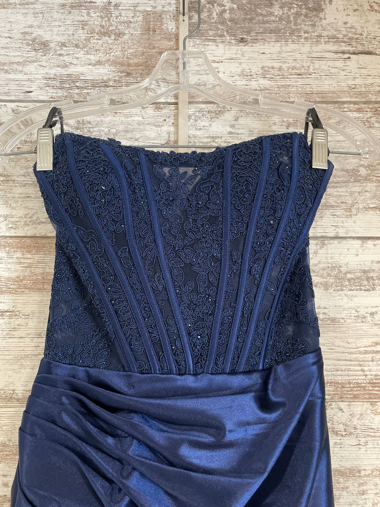 NAVY LONG EVENING GOWN