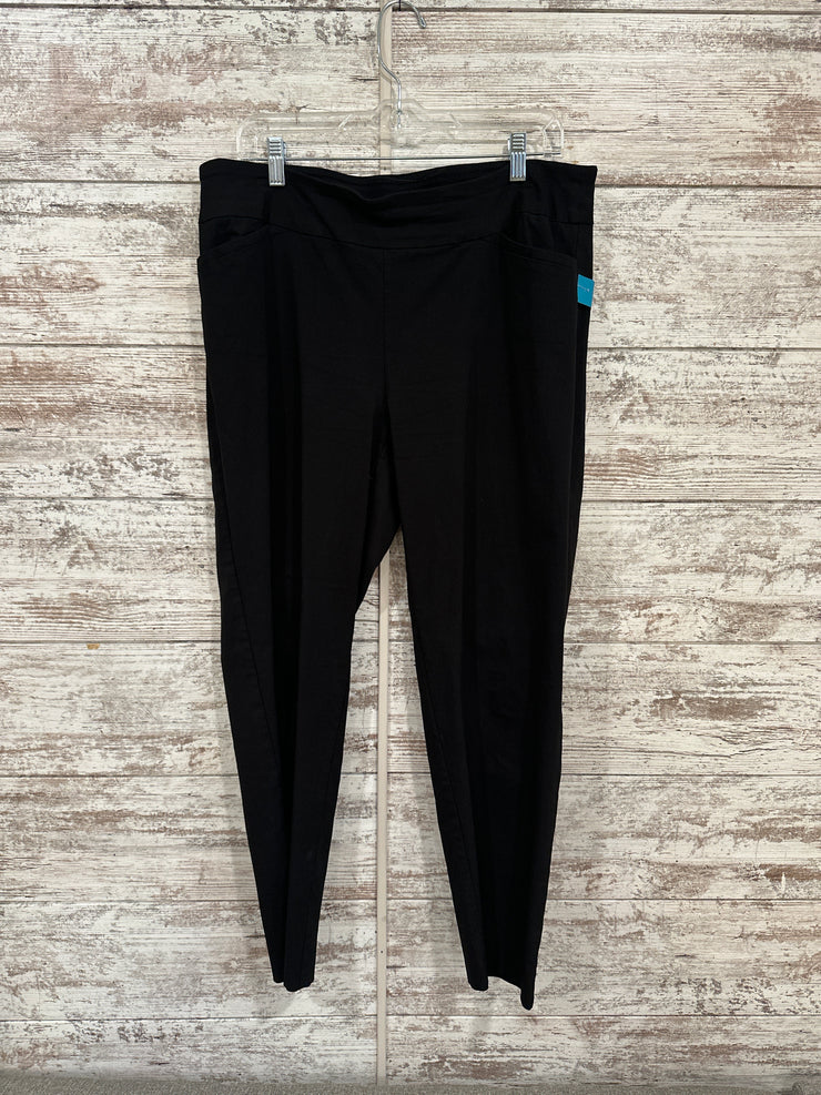 BLACK STRETCH CROP PANTS