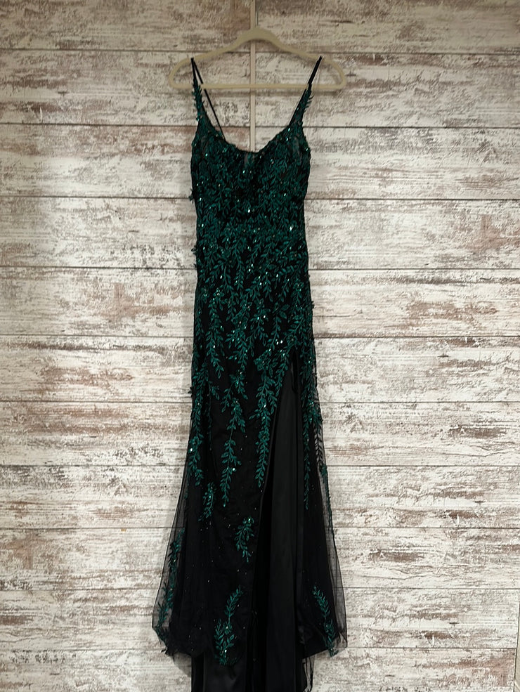 GREEN/BLACK FLORAL MERMAID