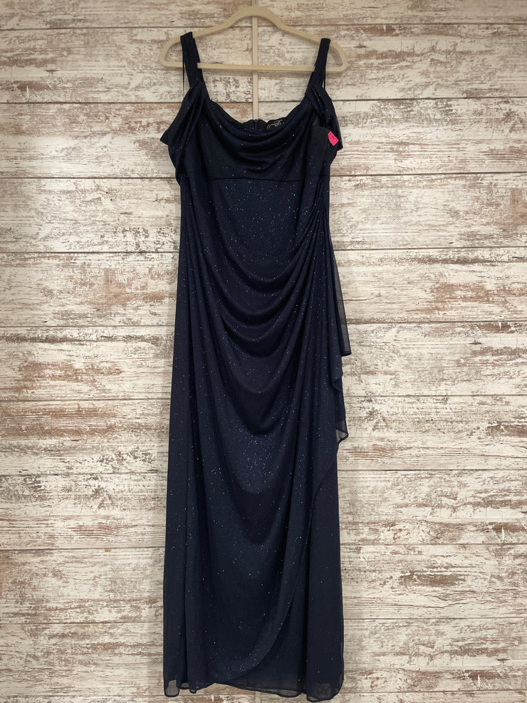 NAVY SPARKLY LONG EVENING GOWN