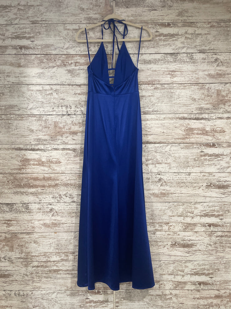 ROYAL BLUE LONG EVENING GOWN