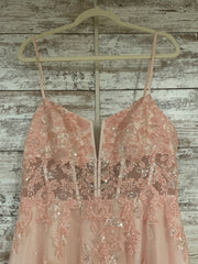 PINK SPARKLY A LINE GOWN