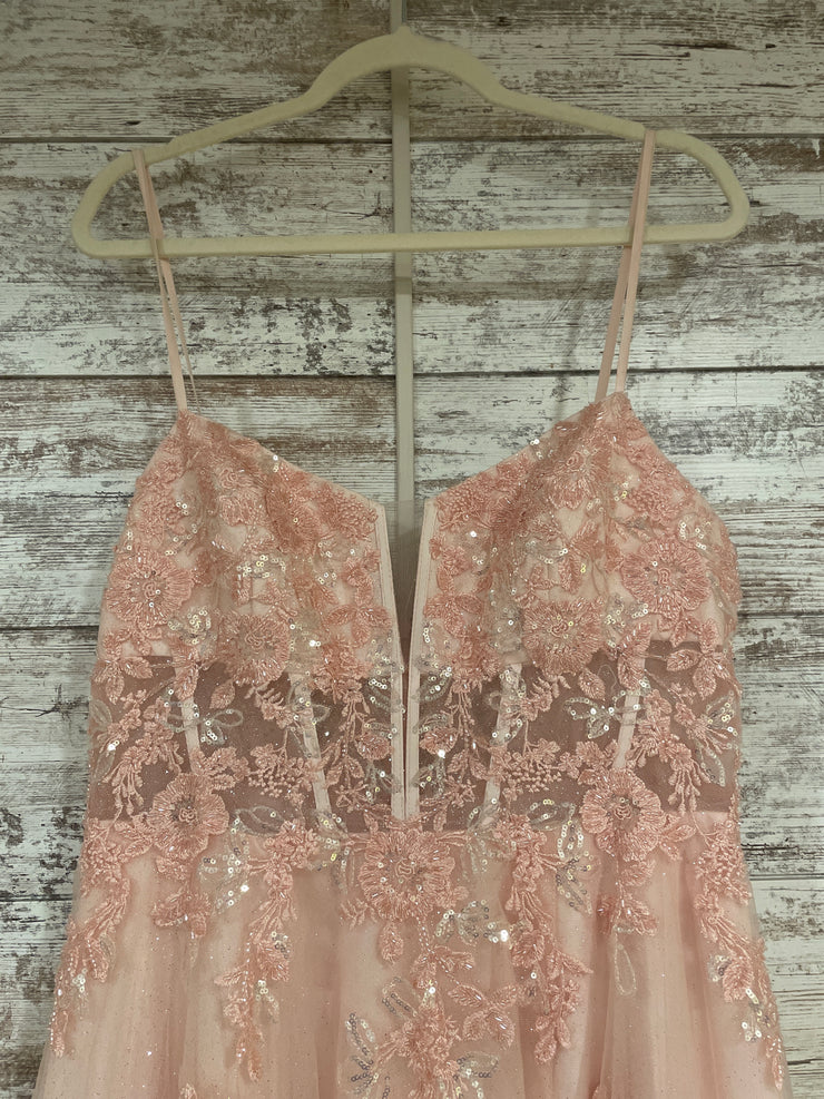 PINK SPARKLY A LINE GOWN