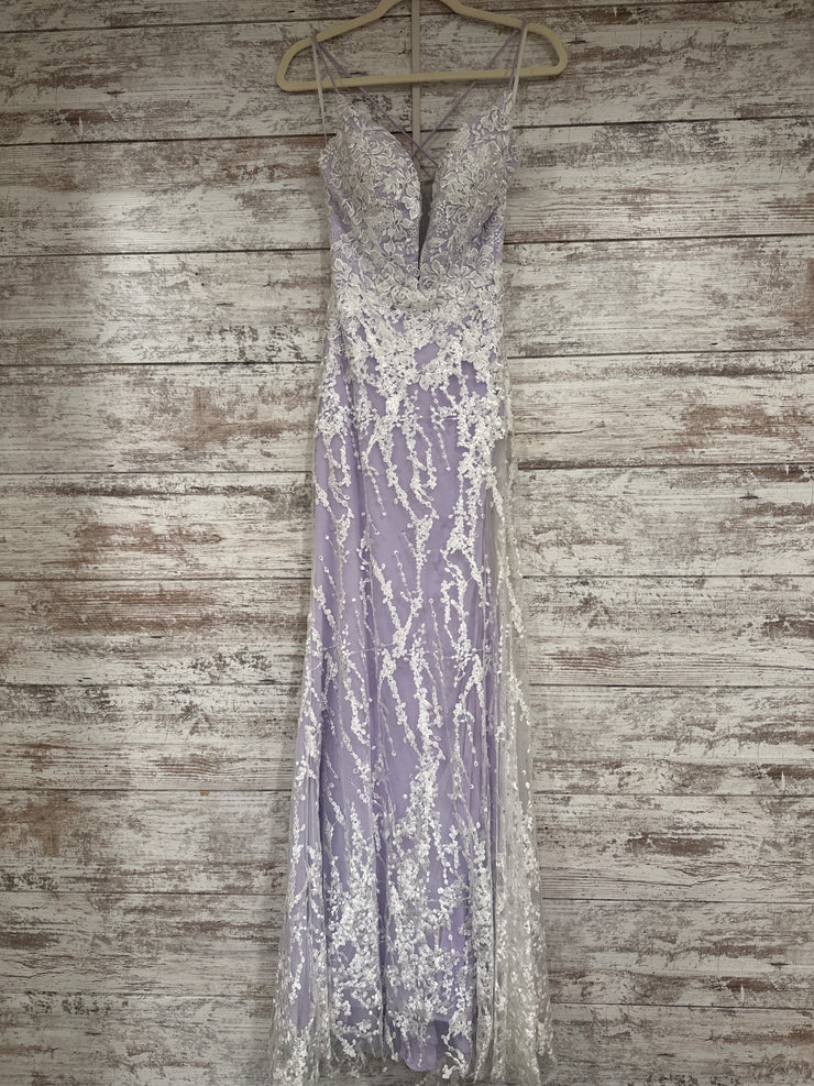 LAVENDER/WHITE LONG DRESS-NEW