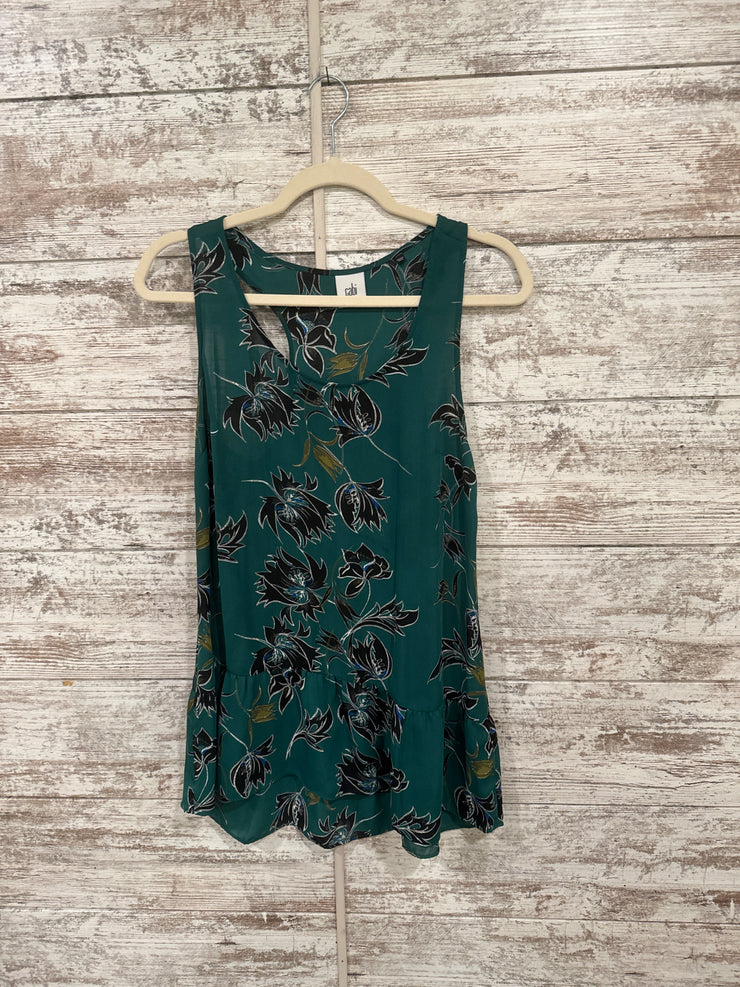 GREEN/FLORAL SLEEVELESS TOP$89