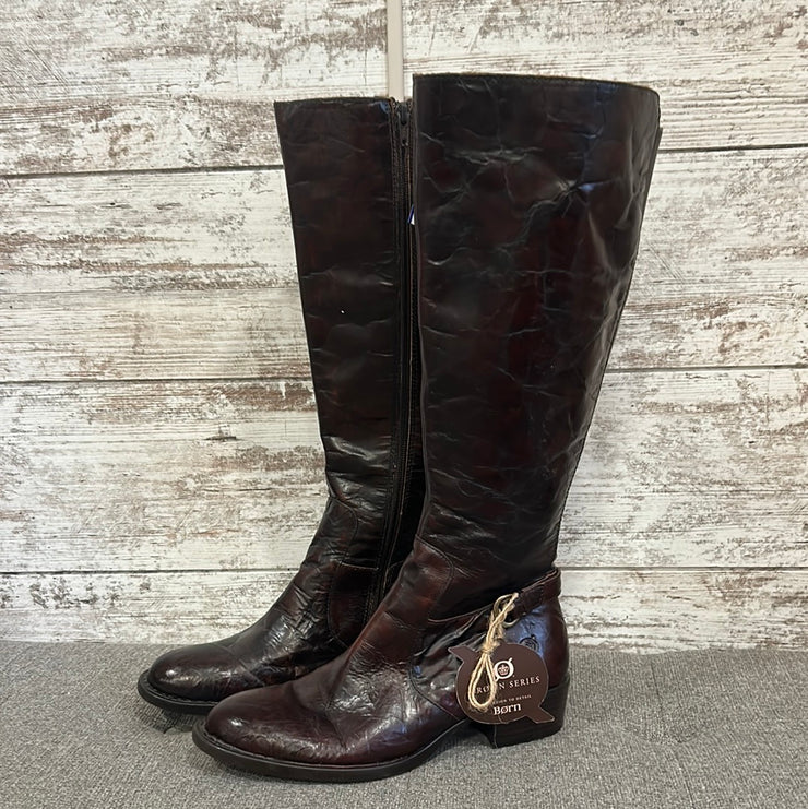 BROWN LEATHER BOOTS (NEW) $198