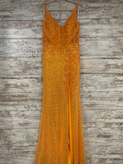ORANGE SPARKLY LONG DRESS